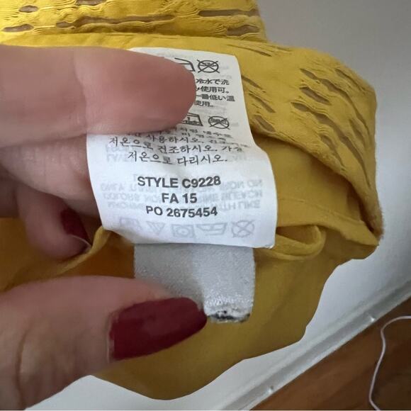 J. Crew Sunflower Yellow Textured Jacquard Eyelet Dress - Picture 7 of 8